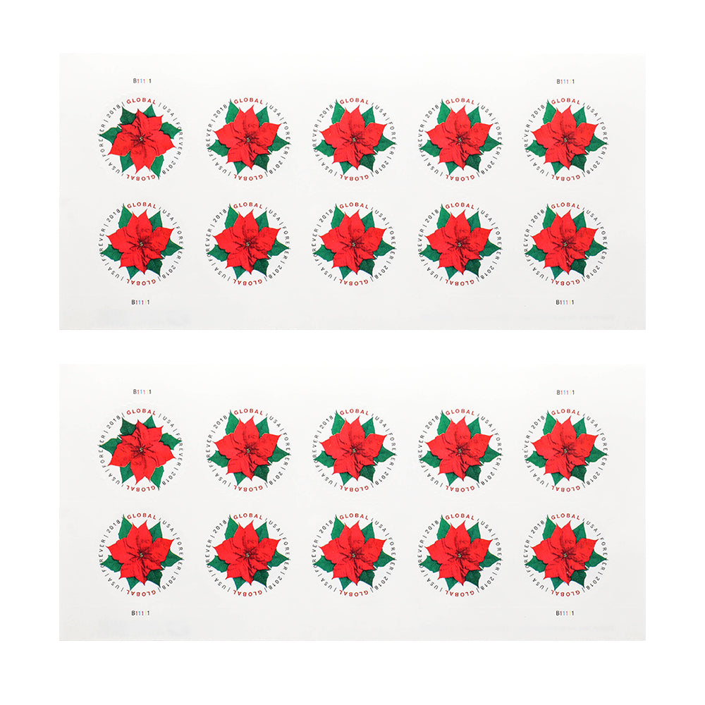2018 US Global Poinsettia Forever Stamps