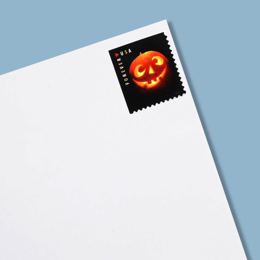2016 First-Class Forever Stamp - Jack-O'-Lanterns: Round Eyes and Four Teeth